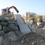 Installation of new stairs at beach