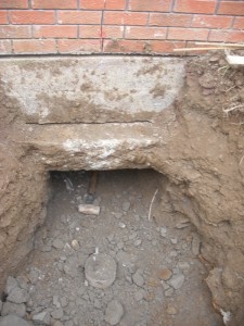 Pile beneath foundations