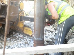 Figure 5 - Piles being welded